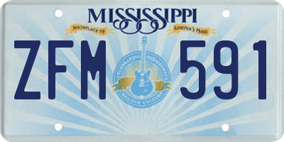 MS license plate ZFM591