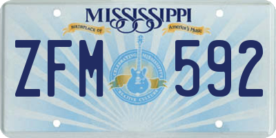 MS license plate ZFM592
