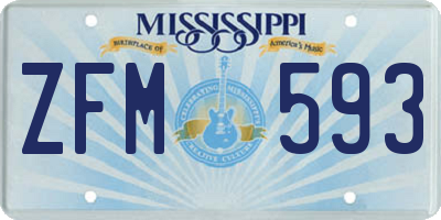 MS license plate ZFM593