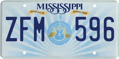 MS license plate ZFM596