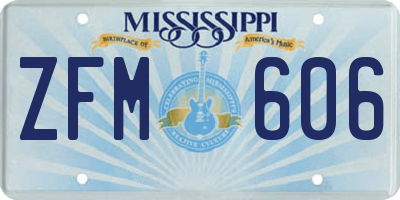 MS license plate ZFM606