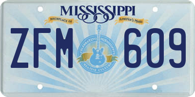 MS license plate ZFM609