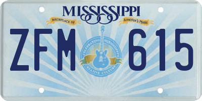 MS license plate ZFM615