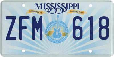 MS license plate ZFM618