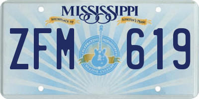 MS license plate ZFM619