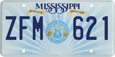 MS license plate ZFM621