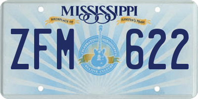 MS license plate ZFM622