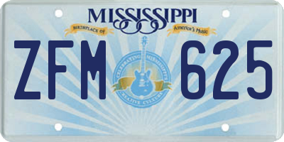MS license plate ZFM625