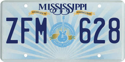 MS license plate ZFM628