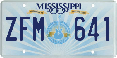 MS license plate ZFM641