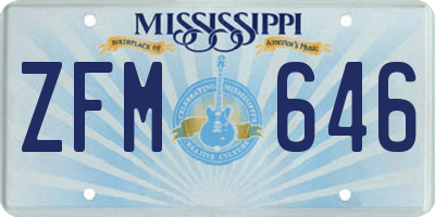 MS license plate ZFM646
