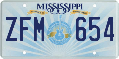 MS license plate ZFM654