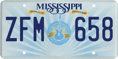 MS license plate ZFM658