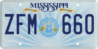 MS license plate ZFM660