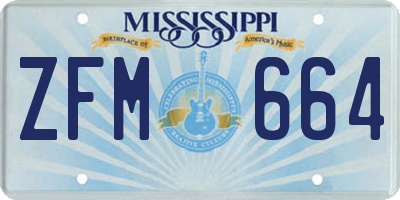 MS license plate ZFM664