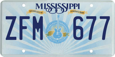 MS license plate ZFM677