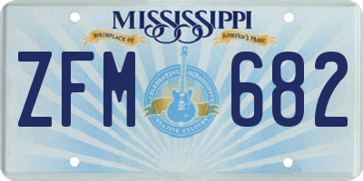 MS license plate ZFM682