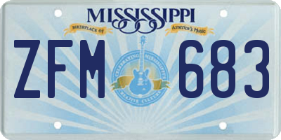 MS license plate ZFM683