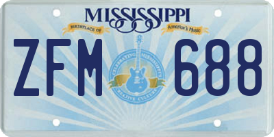 MS license plate ZFM688