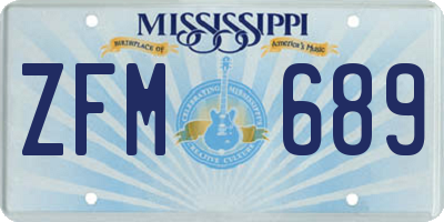 MS license plate ZFM689