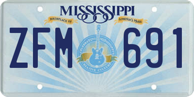 MS license plate ZFM691