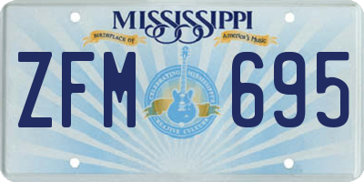 MS license plate ZFM695