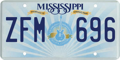 MS license plate ZFM696