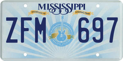 MS license plate ZFM697