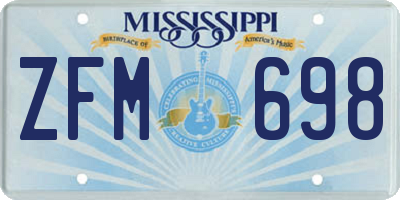 MS license plate ZFM698