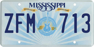 MS license plate ZFM713