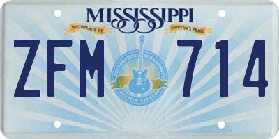 MS license plate ZFM714