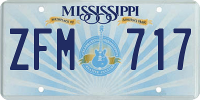MS license plate ZFM717