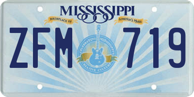 MS license plate ZFM719