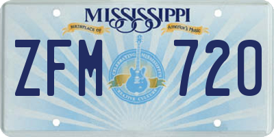 MS license plate ZFM720