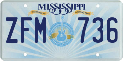 MS license plate ZFM736