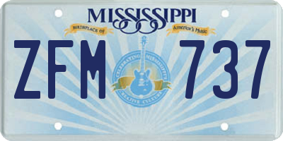 MS license plate ZFM737