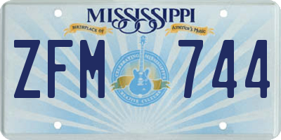 MS license plate ZFM744