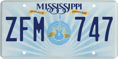 MS license plate ZFM747