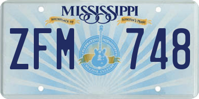 MS license plate ZFM748