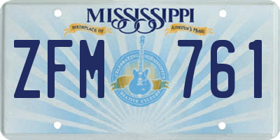 MS license plate ZFM761