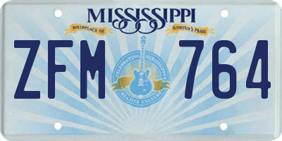 MS license plate ZFM764