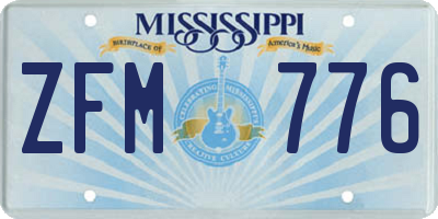 MS license plate ZFM776