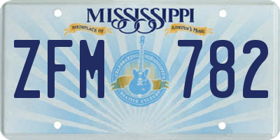 MS license plate ZFM782