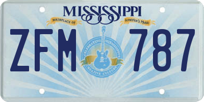 MS license plate ZFM787