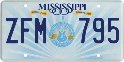 MS license plate ZFM795