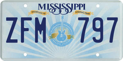 MS license plate ZFM797