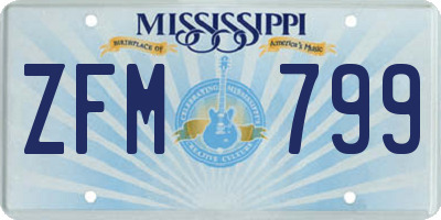 MS license plate ZFM799