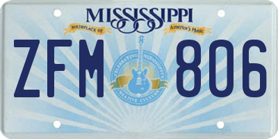 MS license plate ZFM806