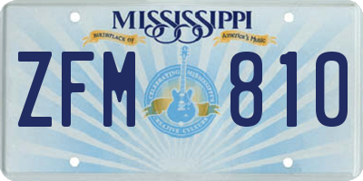 MS license plate ZFM810