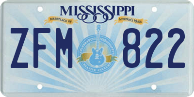 MS license plate ZFM822